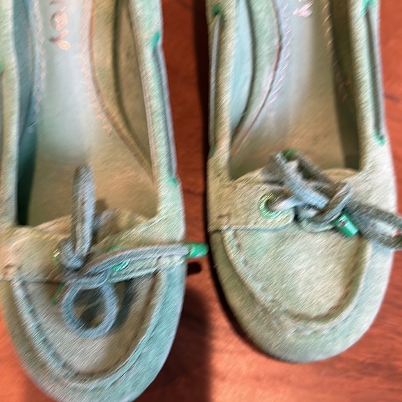 Jeffery Sperry Top-Sider wedges Green Suede 8M - Picture 2 of 8